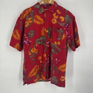 Tommy‎ Bahama Mens Linen Blend Hawaiian Shirt XL Colorful Tropical Beach Resort